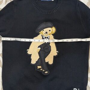 Black cotton Sweater with Bear Design not Ralph Lauren